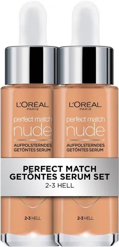 L'ORÉAL PARIS Gesichtslotion L'Oréal Paris Doppelpack Perfect Match Serum Packung, 2-tlg., Gesichtsserum, Gesichtscreme, feuchtigkeitsspendend, mit Hy...