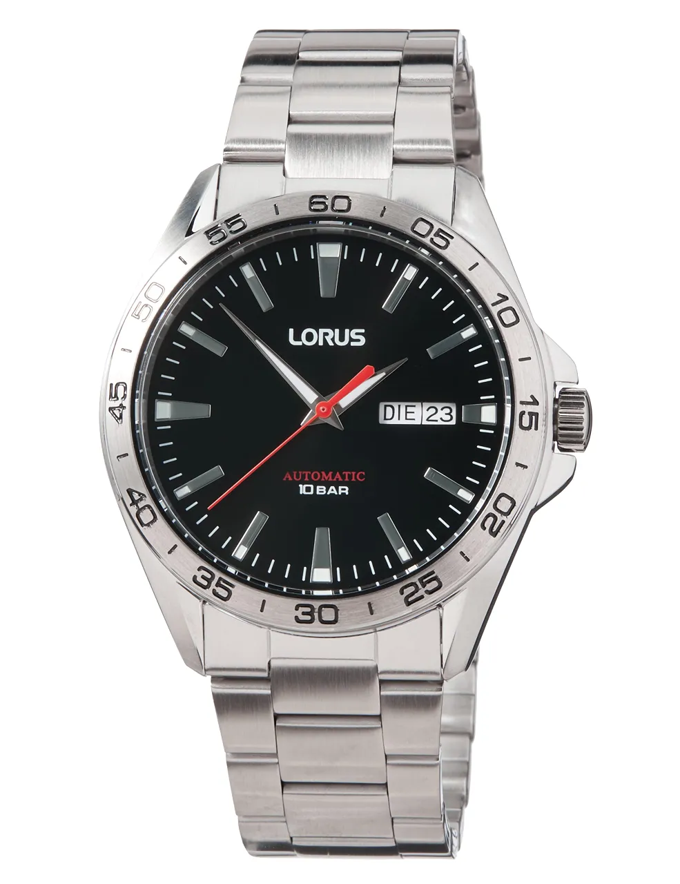 Lorus Herren Analog Automatik Uhr mit Metall Armband