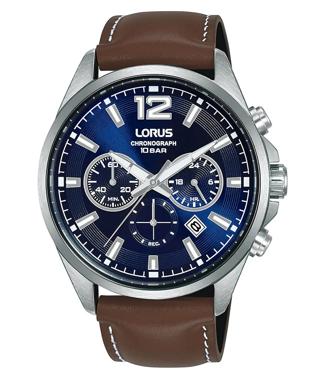 Lorus Herren Analog Quarz Uhr mit Leder Armband RT387JX9