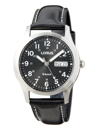 Lorus Herren Analog Quarz Uhr mit Leder Armband RXN79DX9