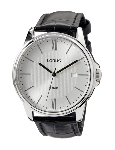 Lorus Herren-Uhr Quarz Edelstahl mit Lederband RS941DX9