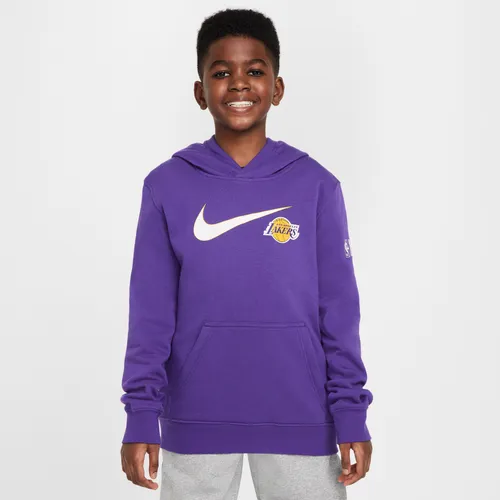 Los Angeles Lakers Club Fleece Essential Nike NBA-Hoodie (ältere Kinder, Jungen) - Lila