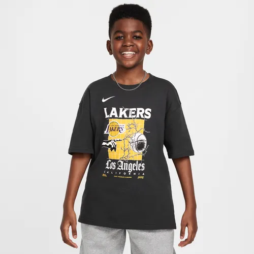 Los Angeles Lakers Courtside Nike NBA Max90 T-Shirt (ältere Kinder, Jungen) - Schwarz