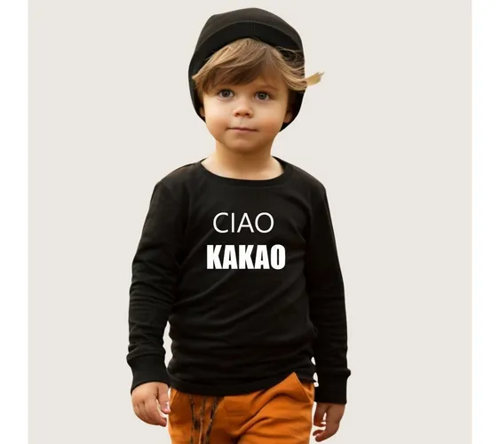Lounis Langarmshirt Ciao Kakao - Kinder Langarmshirt - Shirt mit Spruch - Babyshirt Baumwolle