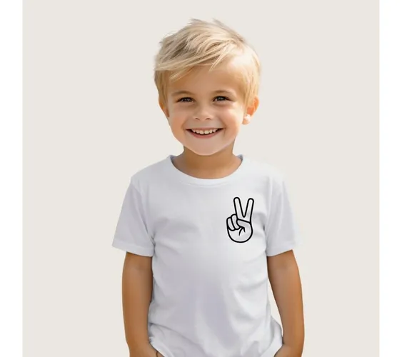 Lounis Print-Shirt Peace - Kinder T-Shirt - Shirt mit Spruch - Babyshirt Baumwolle