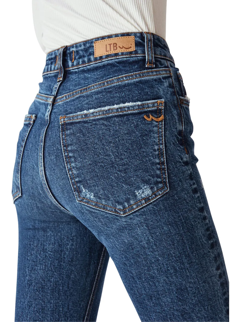 LTB Damen Jeans FREYA Slim Fit High Rise - Blau - Runa Undamaged Safe Wash