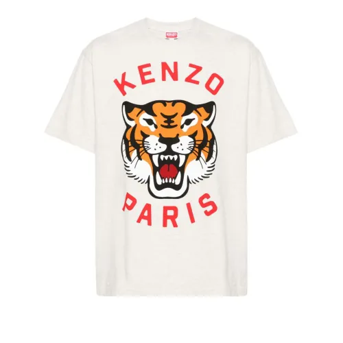 Lucky Tiger Graues T-Shirt Kenzo