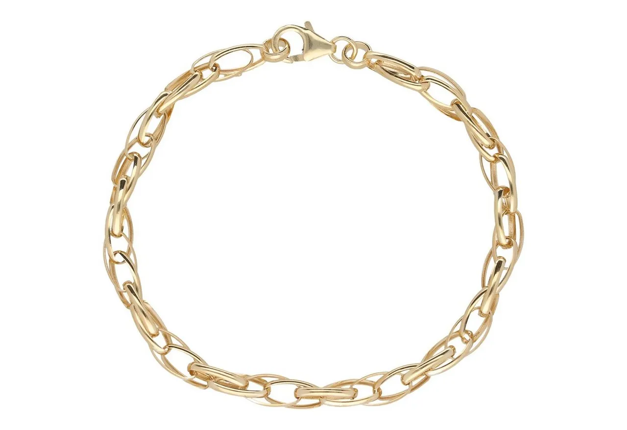 Luigi Merano Armband Doppelankerkette, ovale Glieder, Gold 585