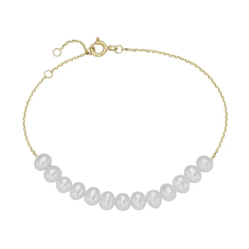 Luigi Merano - Armband mit Süßwasser Perlen, Gold 585 Armbänder & Armreife Weiss Damen