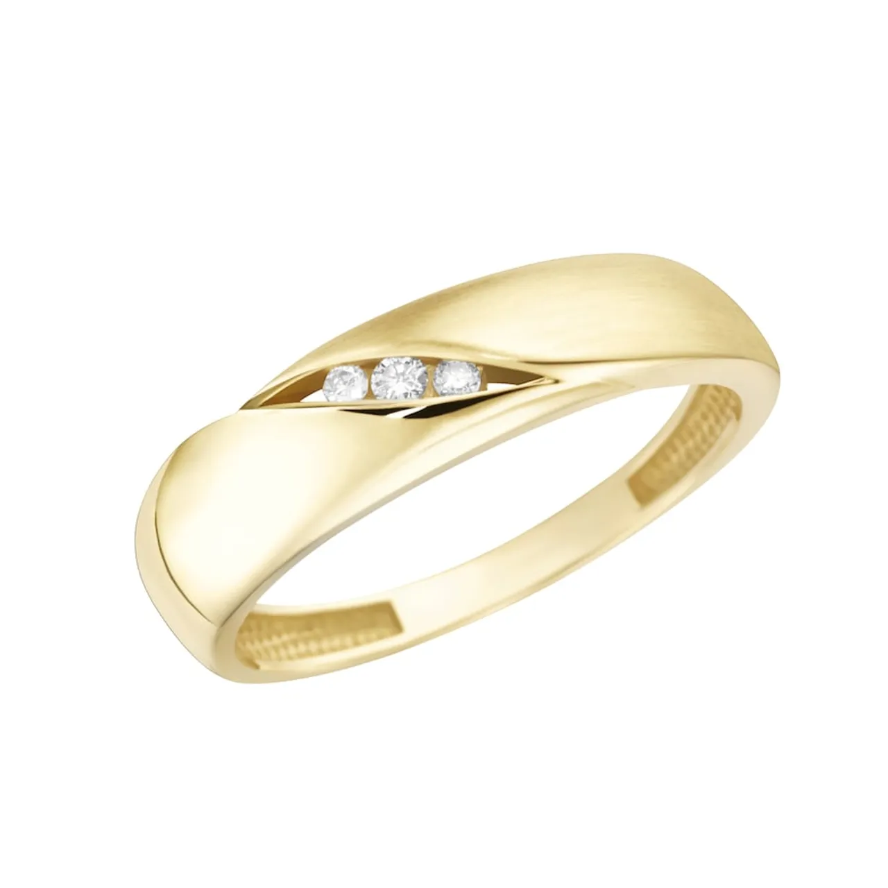 Luigi Merano - Ring matt, glanz, mit funkelnden Brillanten, Gold 585 Ringe Gold Damen