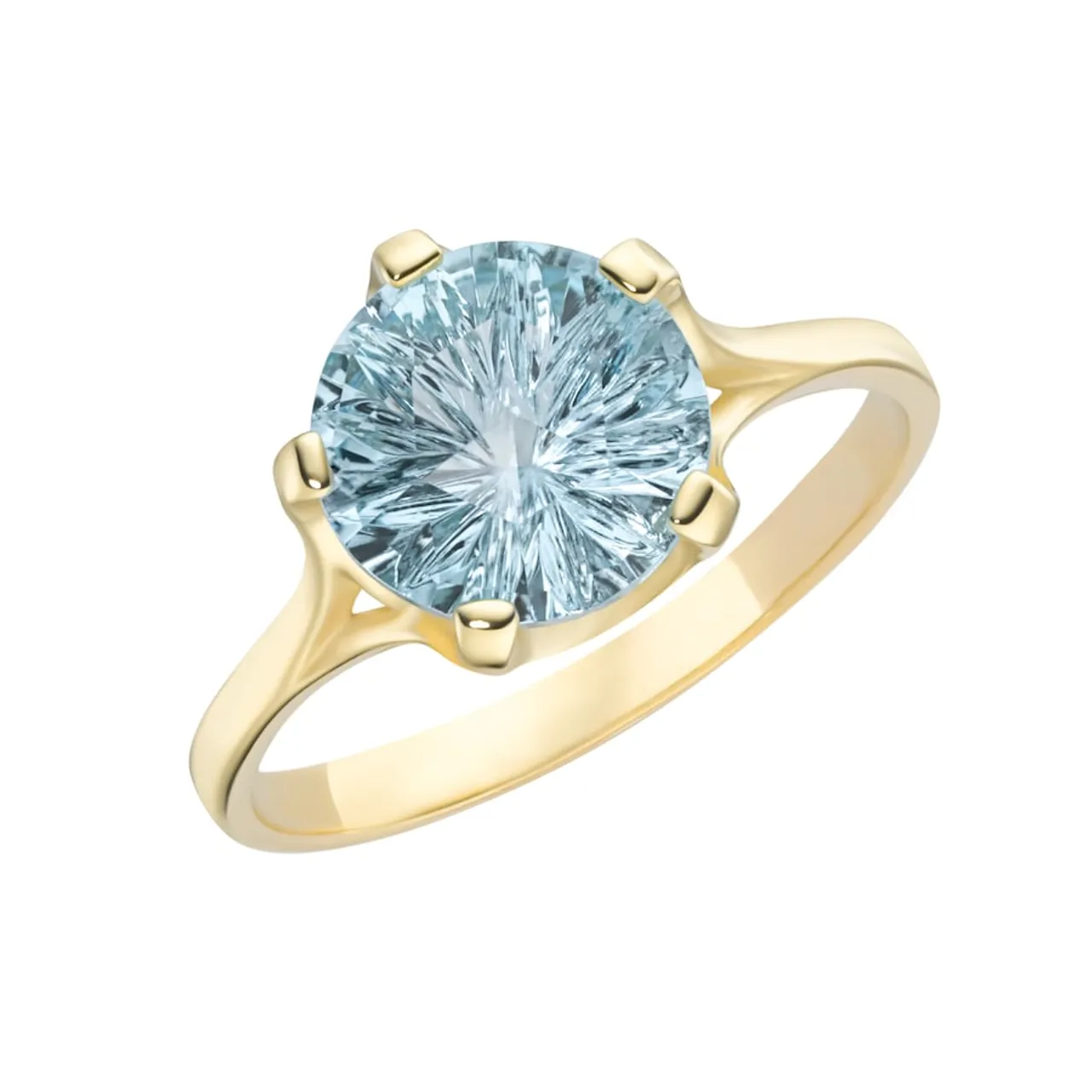 Luigi Merano - Ring mit rundem Edelstein, Gold 375 Ringe Blau Damen