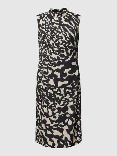 Luisa Cerano Knielanges Kleid aus Viskose mit Animal-Muster in Offwhite