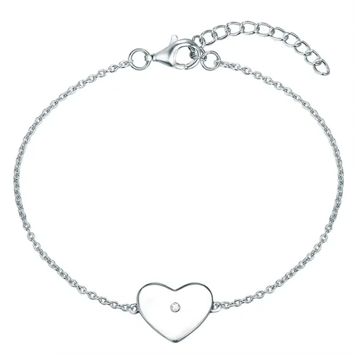 Lulu & Jane - Diamant-Armband Herz Sterling Silber Diamant in Silber Armbänder & Armreife Damen