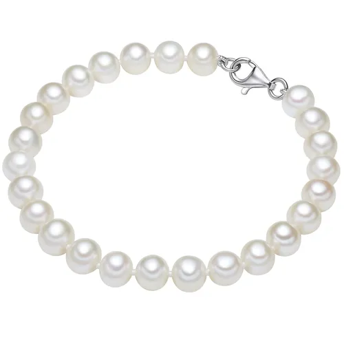 Lulu & Jane - Perlen-Armband Sterling Silber Süßwasser-Zuchtperle in Silber Armbänder & Armreife Damen