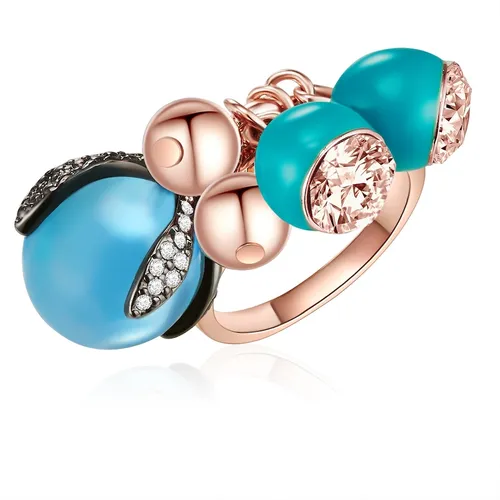 Lulu & Jane - Ring Metall-Legierung verziert mit Kristallen von Swarovski® in Roségold Ringe Damen