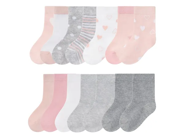 lupilu®  Kleinkinder Mädchen Socken, 7 Paar, mit Bio-Baumwolle