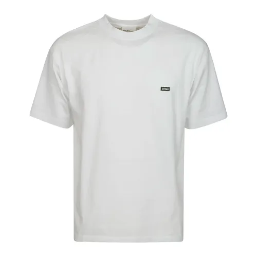 Lustiges Weißes Baumwoll-T-Shirt mit Besticktem Logo Drole de Monsieur