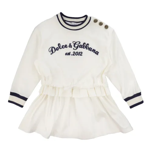 Mädchenkleid - Weiß - Regular Fit - 100% Baumwolle Dolce & Gabbana