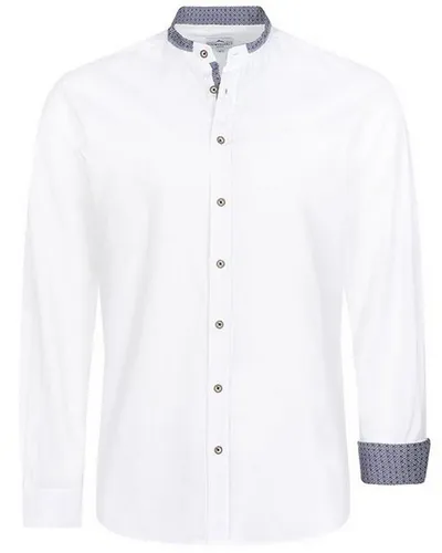 Maddox Trachtenhemd Trachtenhemd - Hemd-108, Weiß Blau