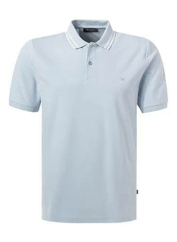 Maerz Herren Polo-Shirt blau Baumwoll-Piqué