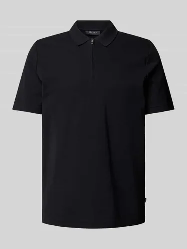 MAERZ Muenchen Regular Fit Poloshirt mit kurzer Reißverschlussleiste in Black
