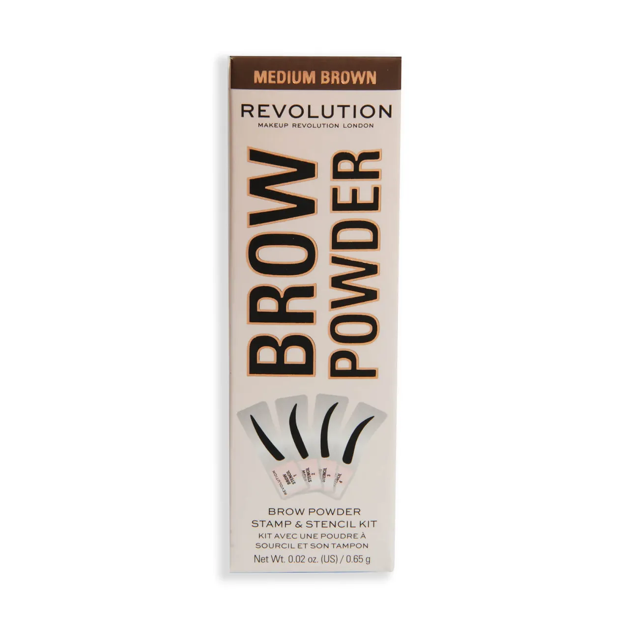 Makeup Revolution Brow Powder Stamp and Stencil Kit (Various Shades) - Medium Brown
