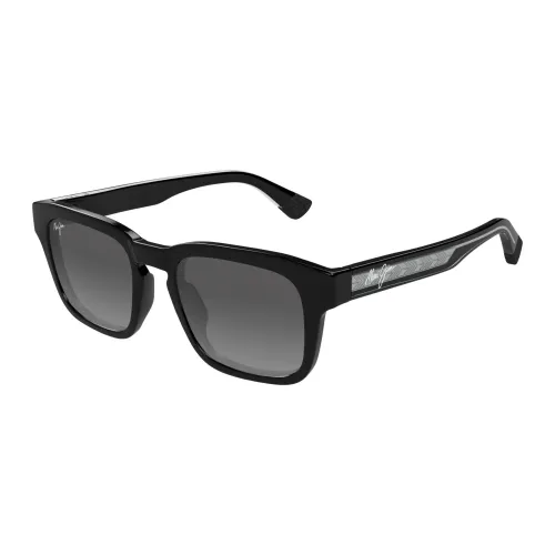 Maluhia Gs643-14 Shiny Black w/Trans Light Grey Sunglasses Maui Jim