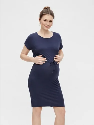 Mamalicious Shirtkleid Umstands Kleid Kurzarm Dress Schwangerschaft Still Mode MLALISON (lang) 5001 in Navy