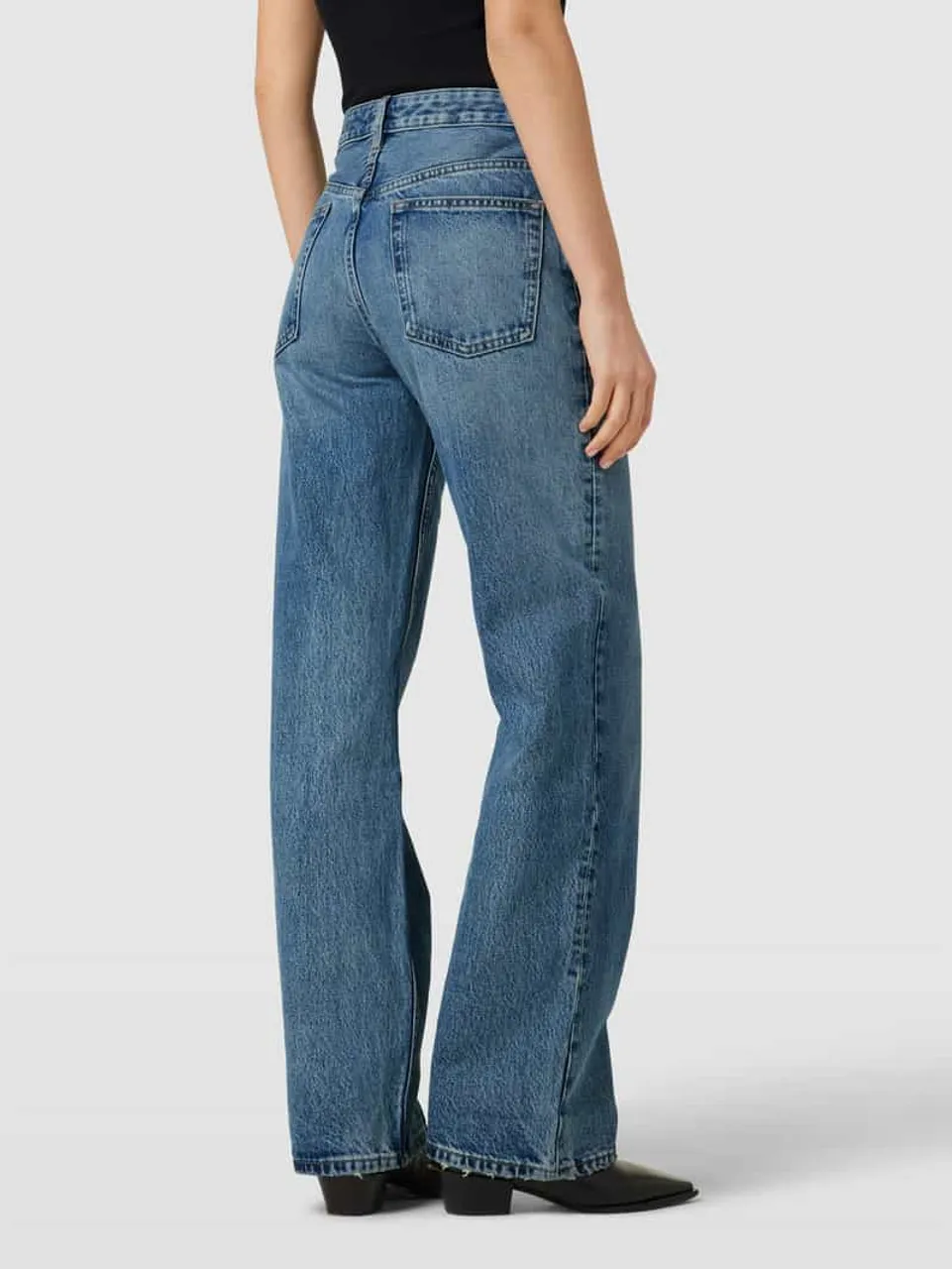 Mango Flared Jeans im 5-Pocket-Design Modell 'MIAMI' in Blau