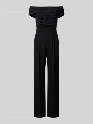 Mango Off-Shoulder-Jumpsuit mit Raffungen Modell 'BARDOT' in Black