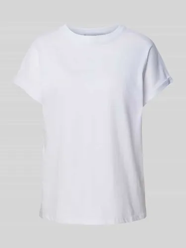 Mango T-Shirt in unifarbenem Design Modell 'SEVILLA' in Weiss