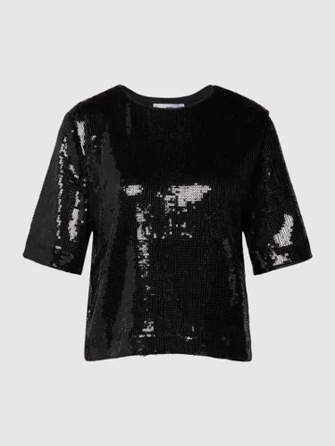 Mango T-Shirt mit Allover-Paillettenbesatz Modell 'XAVI' in Black