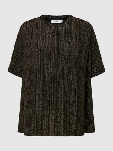 Mango T-Shirt mit Effektgarn Modell 'XLURI' in Metallic Black