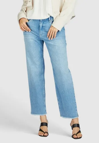 MARC AUREL Mom-Jeans mit Fransensaum