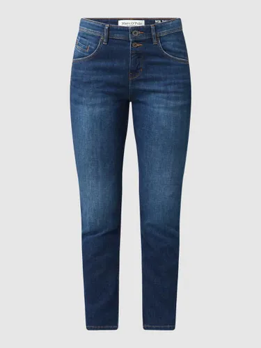 Marc O'Polo Cropped Boyfriend Fit Jeans mit Stretch-Anteil Modell 'Theda' in Jeansblau