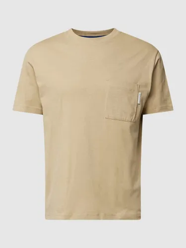 Marc O'Polo Denim T-Shirt mit Brusttasche in Beige