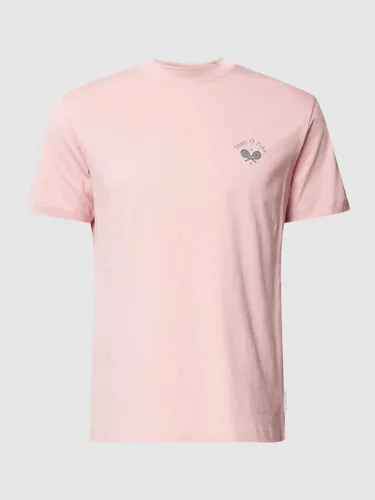 Marc O'Polo Denim T-Shirt mit Label-Print in Rosa