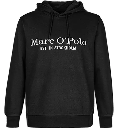 Marc O'Polo Herren Hoodie schwarz Baumwolle unifarben