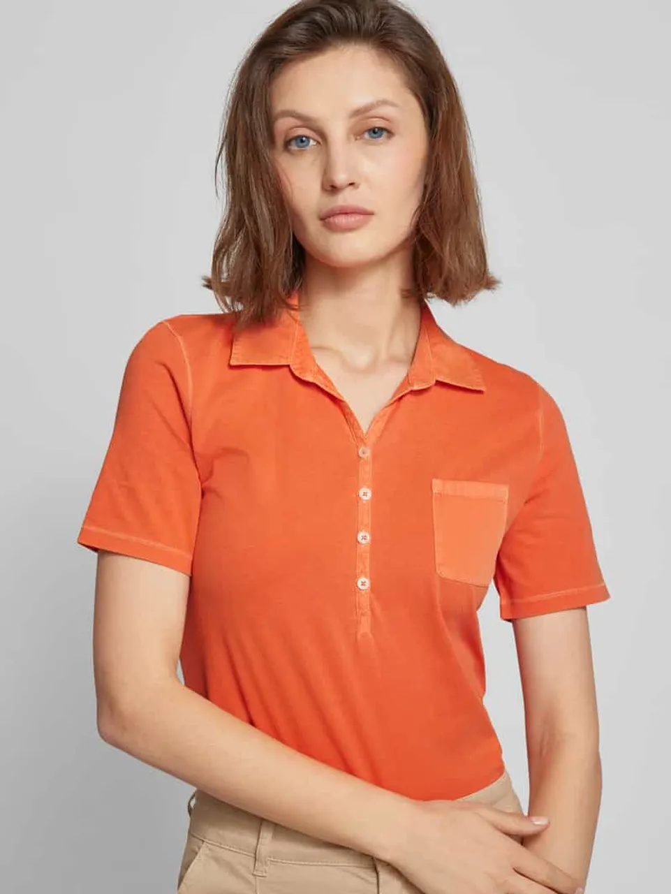 Marc O'Polo Poloshirt mit Brusttasche in Orange
