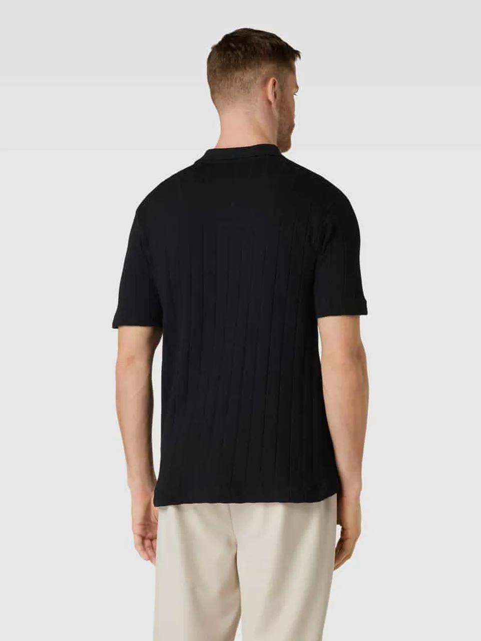 Marc O'Polo Regular Fit Poloshirt mit kurzer Knopfleiste in Black