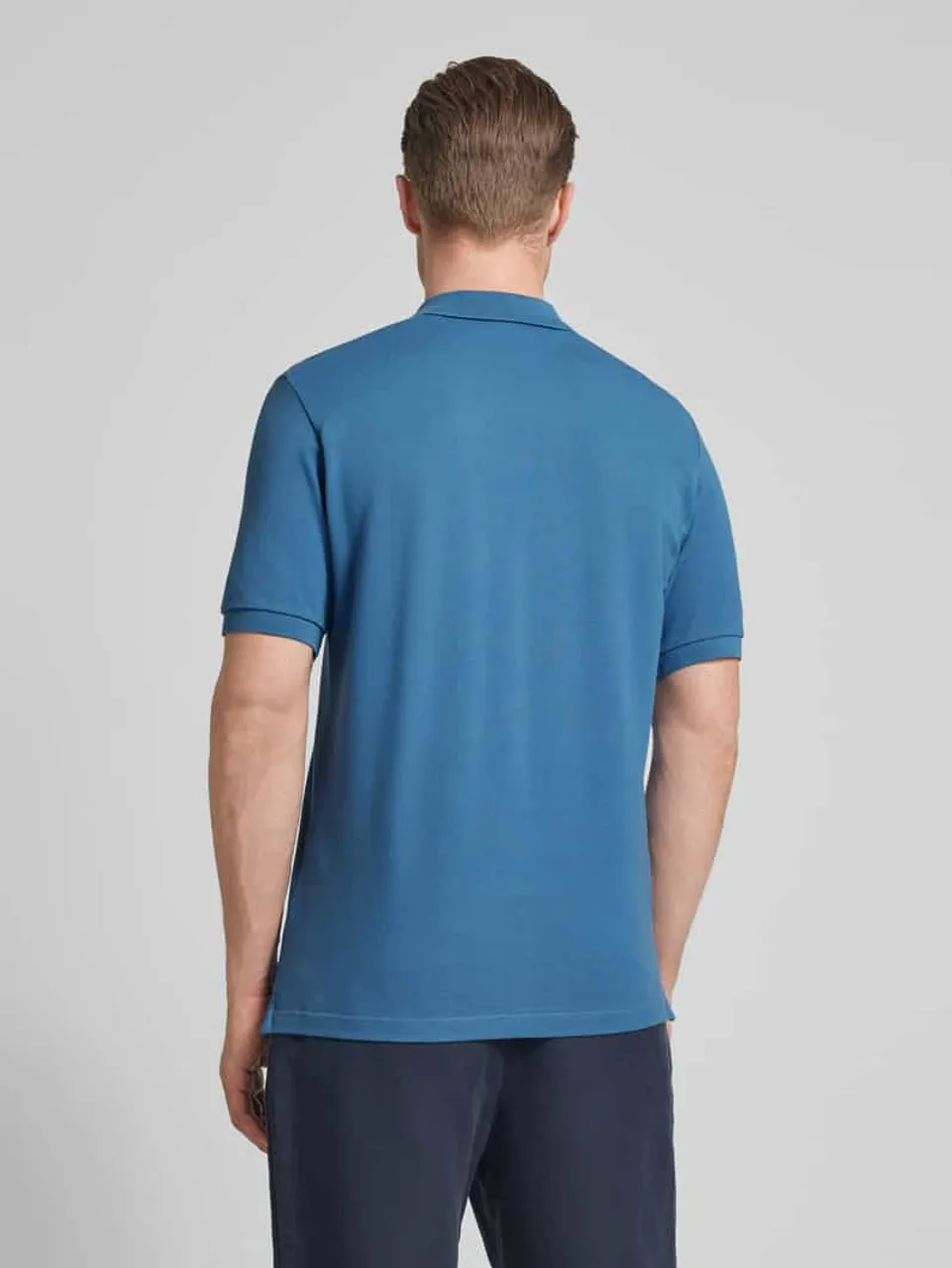 Marc O'Polo Regular Fit Poloshirt mit Label-Stitching in Rauchblau