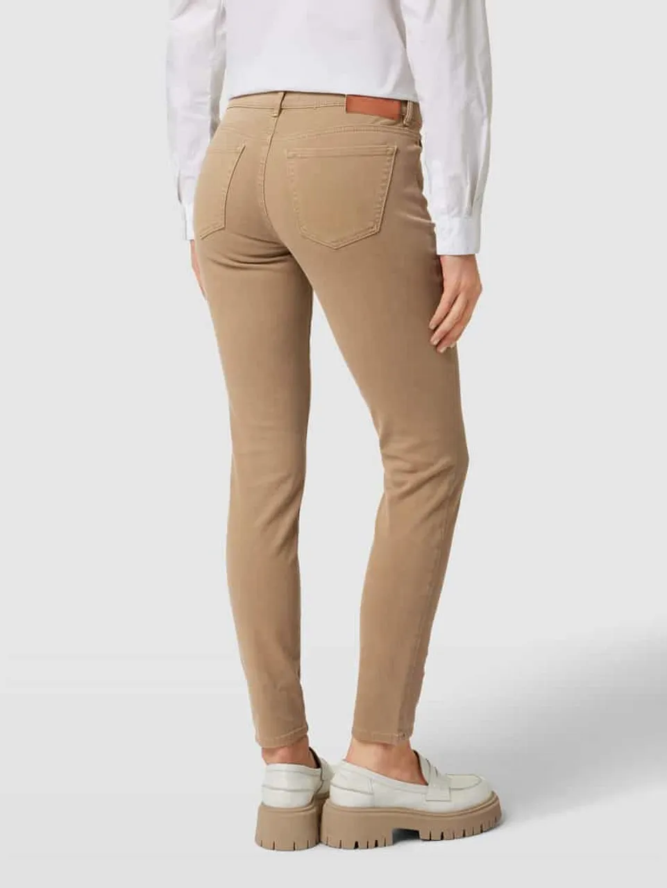 Marc O'Polo Slim Fit Jeans im 5-Pocket-Design Modell 'Alby Slim' in Beige