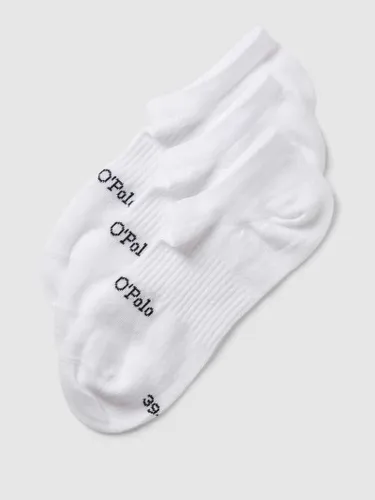 Marc O'Polo Sneakersocken mit Label-Detail im 3er-Pack Modell 'SASCHA' in Weiss