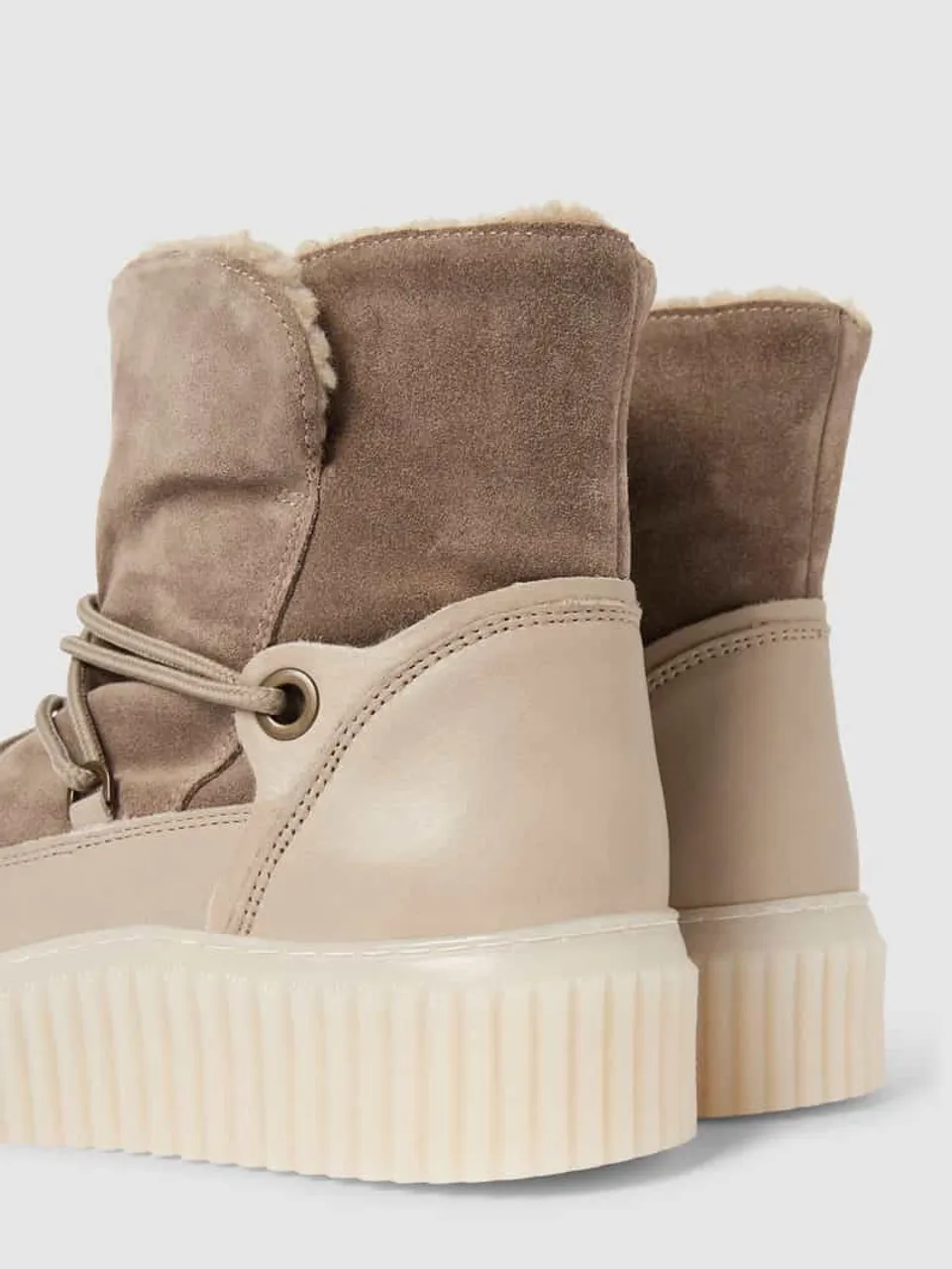 Marc O'Polo Snow Boots mit Schnürung Modell 'Bianca' in Taupe