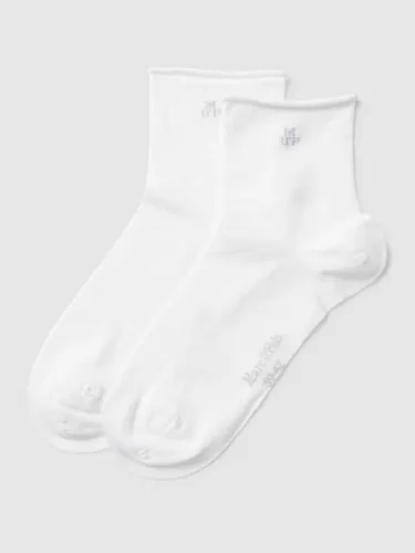 Marc O'Polo Socken mit Label-Detail im 2er-Pack Modell 'Natali' in Weiss