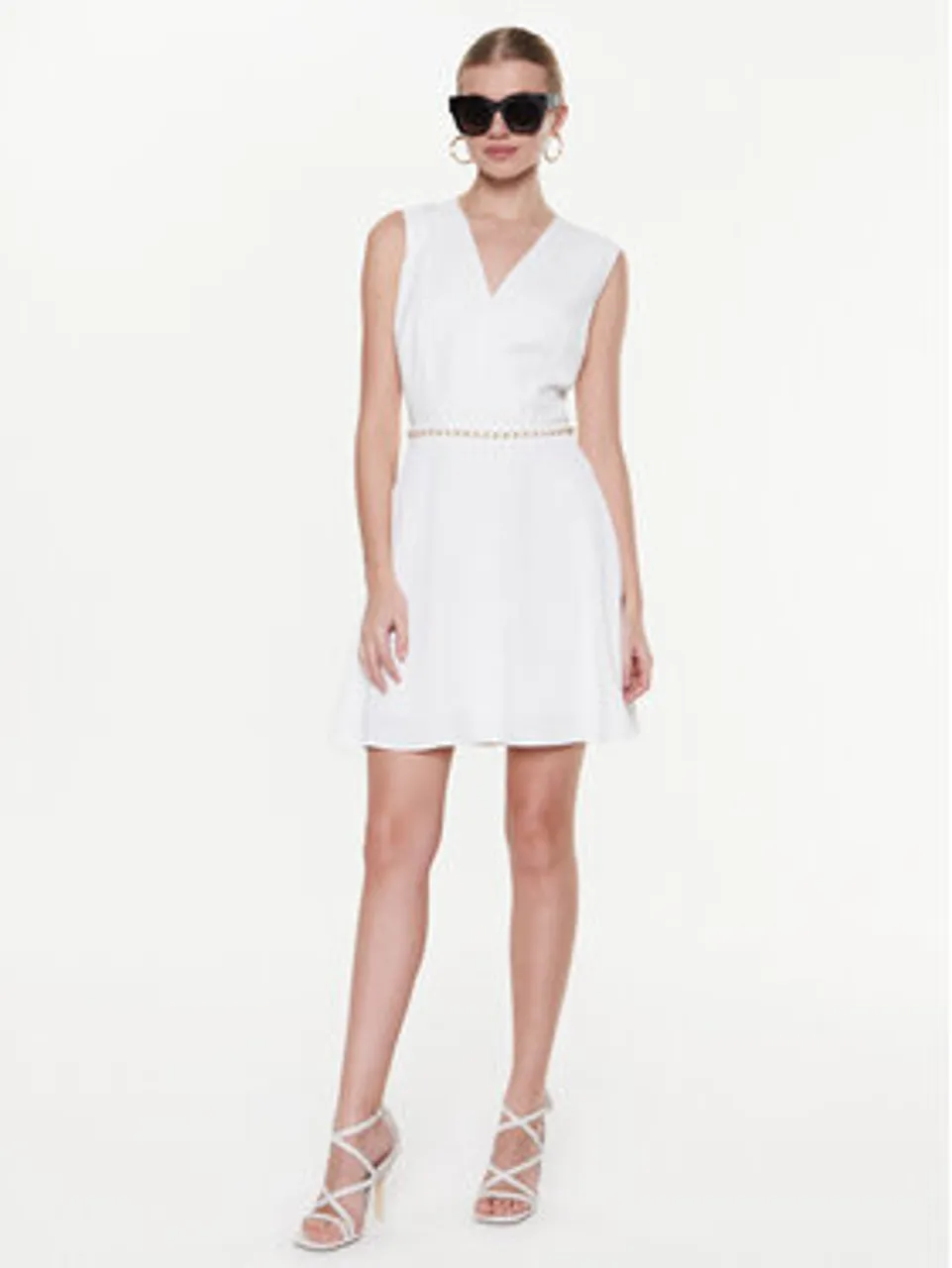 Marciano Guess Kleid für den Alltag Nausica 3GGK33 9630Z Weiß Regular Fit