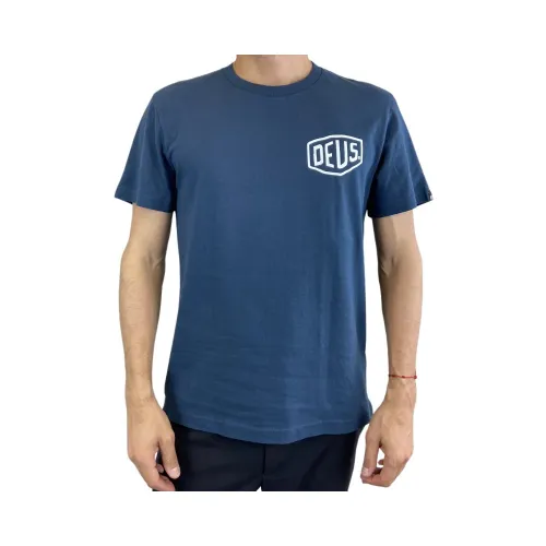 Marineblau Kurzarm T-shirt Deus Ex Machina