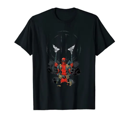 Marvel Deadpool Symbol Weapons Blazing T-Shirt T-Shirt