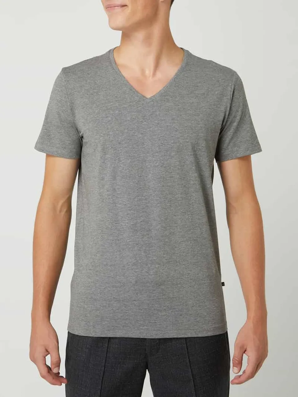 Matinique T-Shirt mit V-Ausschnitt Modell 'Madelink' in Mittelgrau Melange