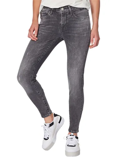 Mavi Damen Jeans Adriana - Super Skinny Fit - Grau -Dark Grey Distressed Glam